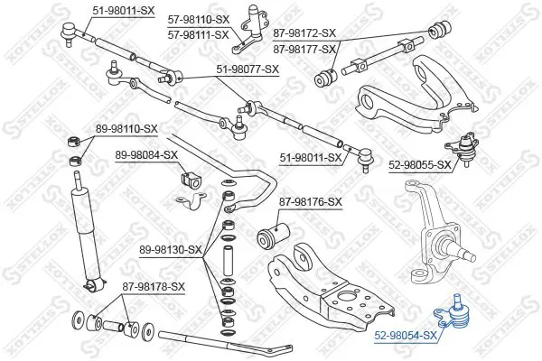 Handler.Part Ball joint Stellox 5298054SX 1