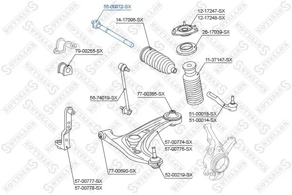 Handler.Part Centre rod assembly Stellox 5500012SX 2