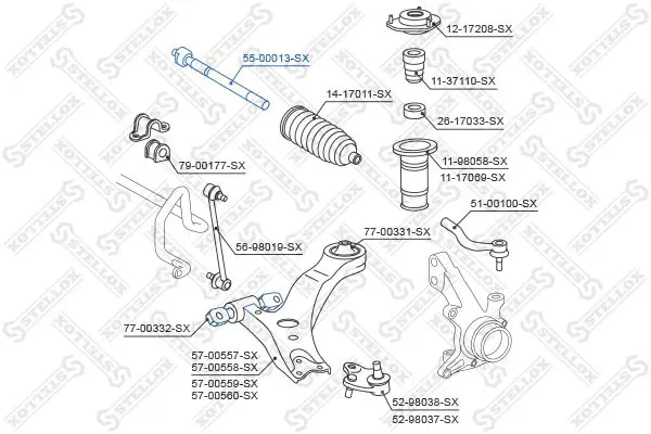 Handler.Part Tie rod axle joint Stellox 5500013SX 2