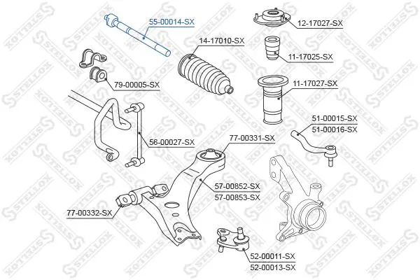 Handler.Part Tie rod axle joint Stellox 5500014SX 2