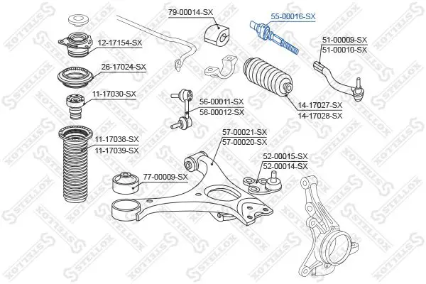 Handler.Part Tie rod axle joint Stellox 5500016SX 2