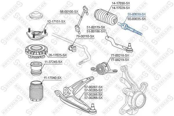 Handler.Part Tie rod axle joint Stellox 5500030SX 1