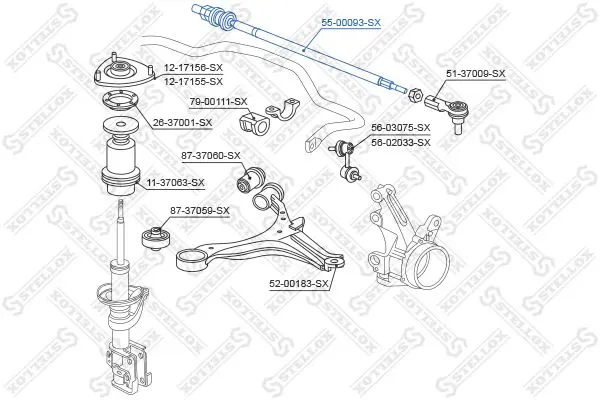 Handler.Part Tie rod axle joint Stellox 5500093SX 2