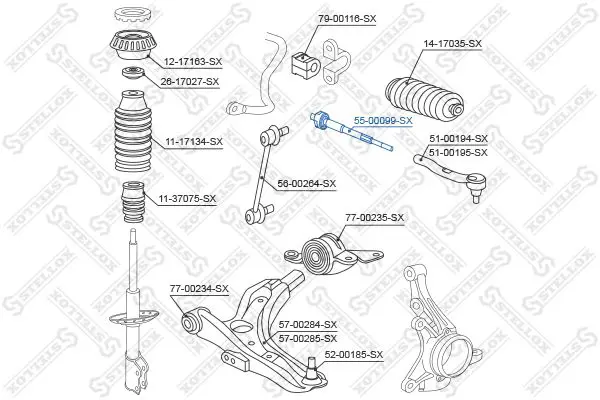 Handler.Part Tie rod axle joint Stellox 5500099SX 2