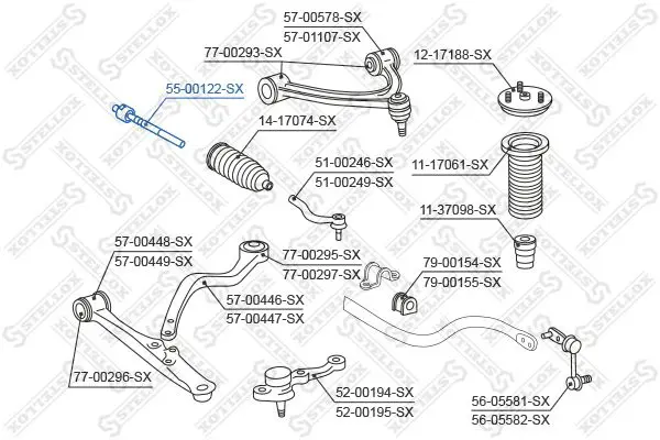 Handler.Part Tie rod axle joint Stellox 5500122SX 1