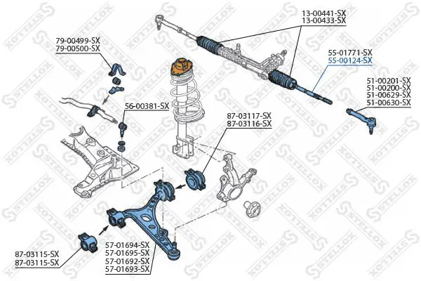 Handler.Part Tie rod axle joint Stellox 5500124SX 2