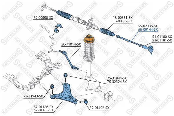 Handler.Part Tie rod axle joint Stellox 5500144SX 2