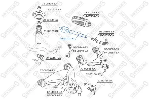 Handler.Part Tie rod axle joint Stellox 5500152SX 2