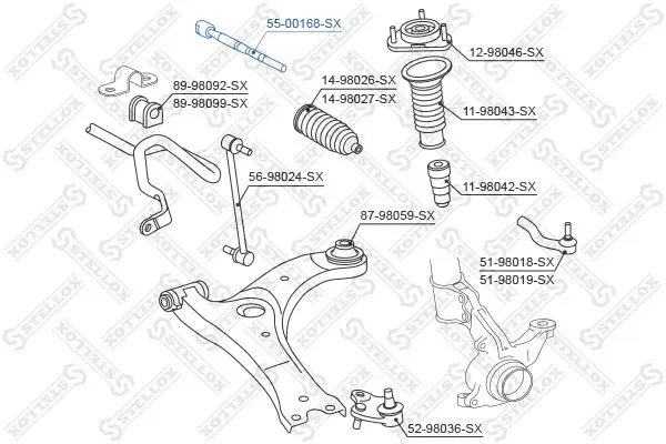 Handler.Part Tie rod axle joint Stellox 5500168SX 1