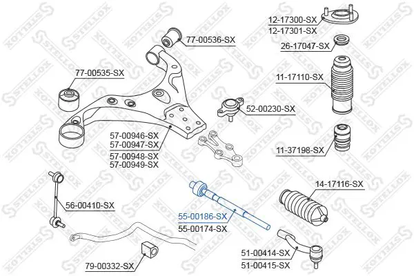 Handler.Part Tie rod axle joint Stellox 5500186SX 2