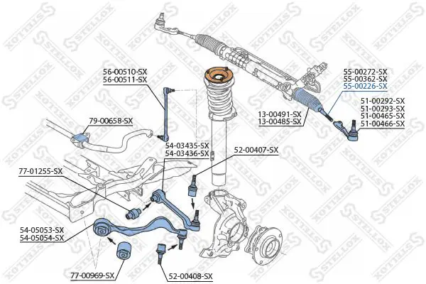 Handler.Part Tie rod axle joint Stellox 5500226SX 2