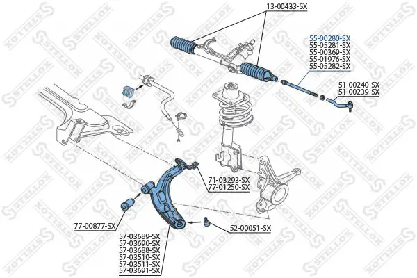 Handler.Part Tie rod axle joint Stellox 5500280SX 2