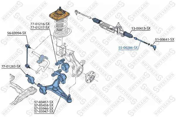 Handler.Part Tie rod axle joint Stellox 5500286SX 1