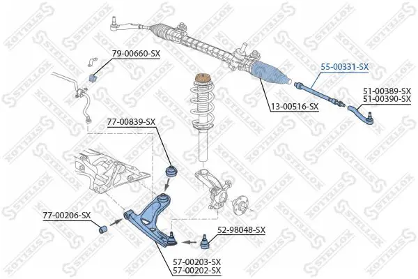 Handler.Part Tie rod axle joint Stellox 5500331SX 1