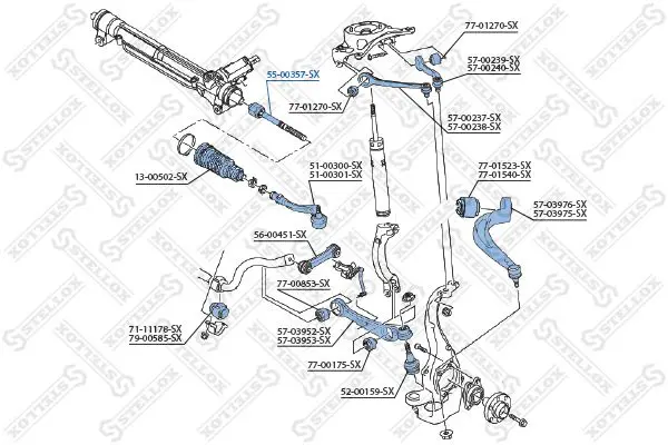 Handler.Part Tie rod axle joint Stellox 5500357SX 1