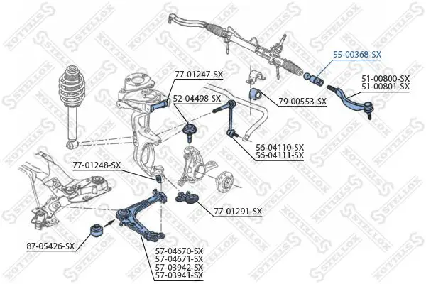 Handler.Part Tie rod axle joint Stellox 5500368SX 1