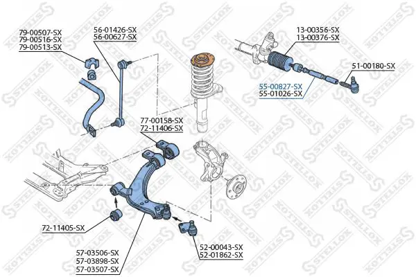 Handler.Part Tie rod axle joint Stellox 5500827SX 2