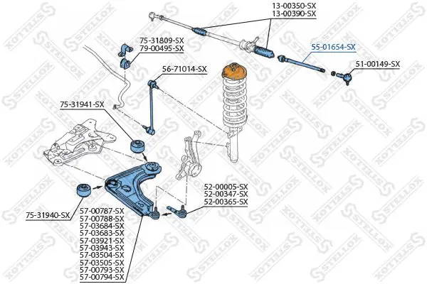 Handler.Part Tie rod axle joint Stellox 5501654SX 2