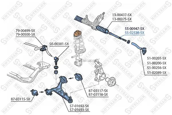 Handler.Part Tie rod axle joint Stellox 5502536SX 2