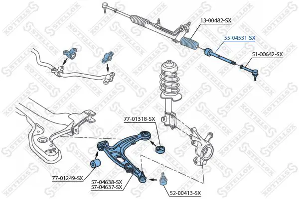 Handler.Part Tie rod axle joint Stellox 5504531SX 2