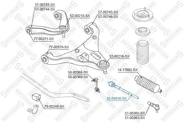 Handler.Part Centre rod assembly Stellox 5505916SX 1