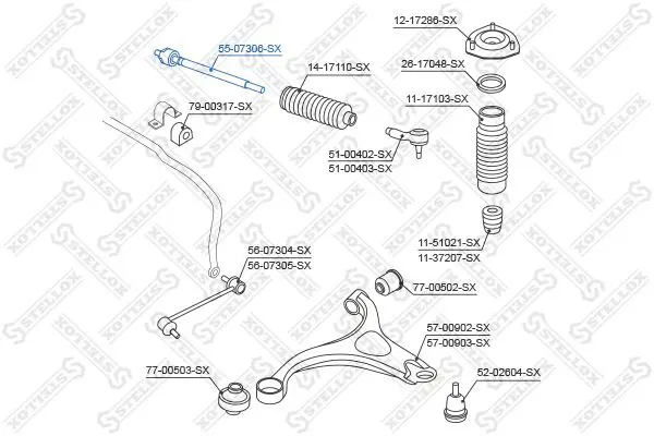 Handler.Part Tie rod axle joint Stellox 5507306SX 2