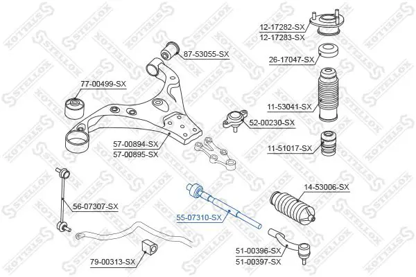 Handler.Part Tie rod axle joint Stellox 5507310SX 2