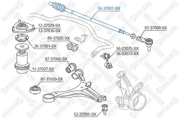 Handler.Part Tie rod axle joint Stellox 5537007SX 1