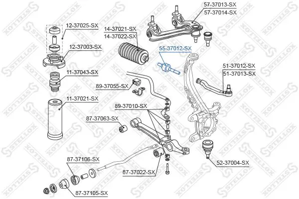 Handler.Part Tie rod axle joint Stellox 5537012SX 1