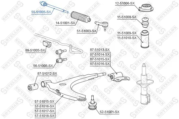 Handler.Part Tie rod axle joint Stellox 5551005SX 1