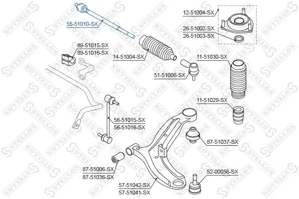 Handler.Part Tie rod axle joint Stellox 5551010SX 2