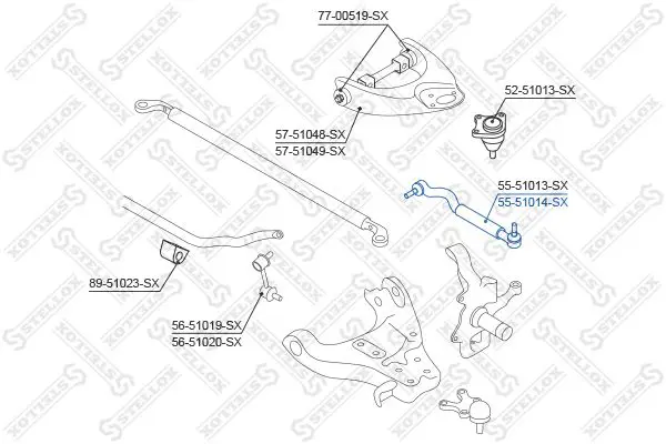 Handler.Part Tie rod axle joint Stellox 5551014SX 1