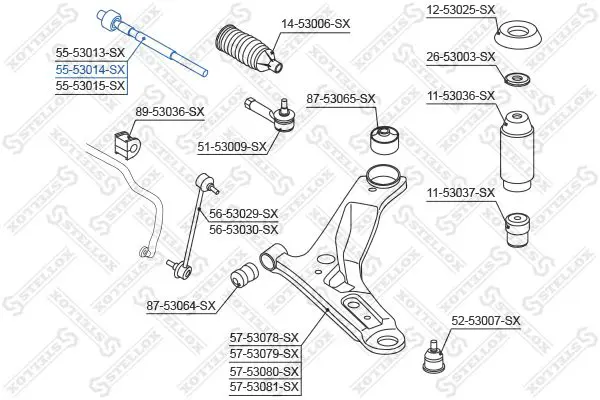 Handler.Part Tie rod axle joint Stellox 5553014SX 1