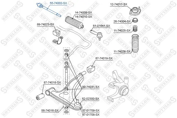 Handler.Part Tie rod axle joint Stellox 5574002SX 2