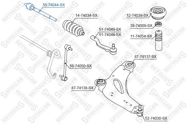 Handler.Part Tie rod axle joint Stellox 5574044SX 1