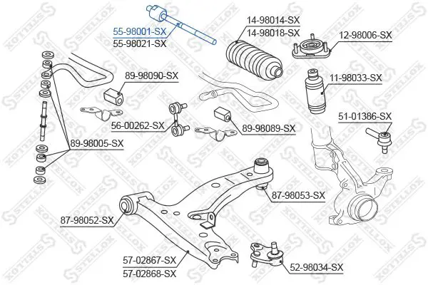 Handler.Part Tie rod axle joint Stellox 5598001SX 2