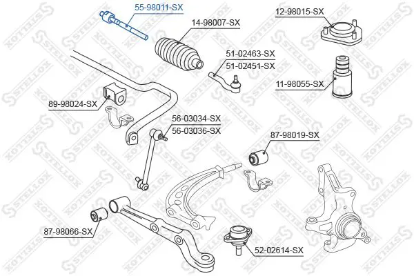 Handler.Part Tie rod axle joint Stellox 5598011SX 2