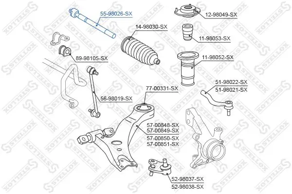 Handler.Part Tie rod axle joint Stellox 5598026SX 2