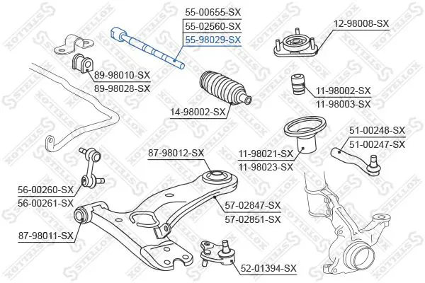 Handler.Part Tie rod axle joint Stellox 5598029SX 2