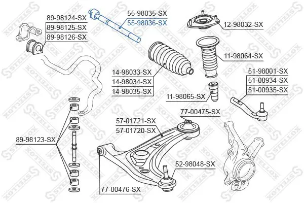 Handler.Part Tie rod axle joint Stellox 5598036SX 1