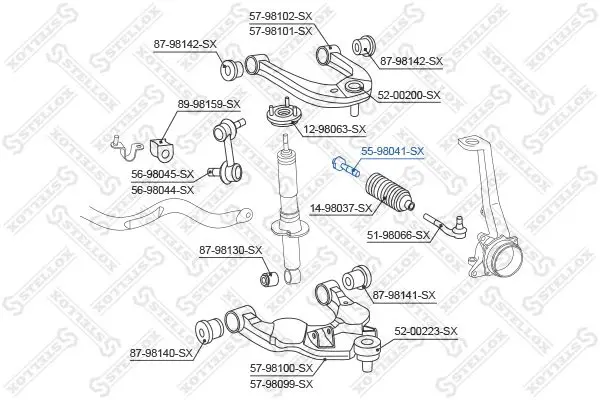 Handler.Part Tie rod axle joint Stellox 5598041SX 2