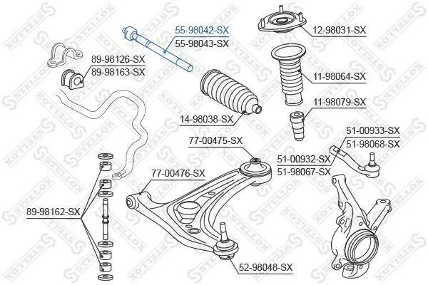 Handler.Part Tie rod axle joint Stellox 5598042SX 2