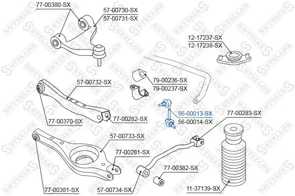 Handler.Part Rod/strut, stabiliser Stellox 5600013SX 1