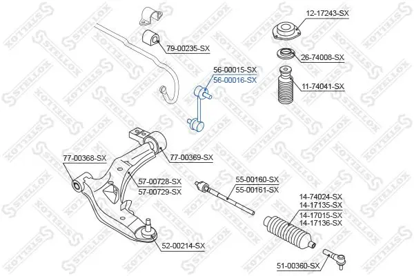 Handler.Part Rod/strut, stabiliser Stellox 5600016SX 2