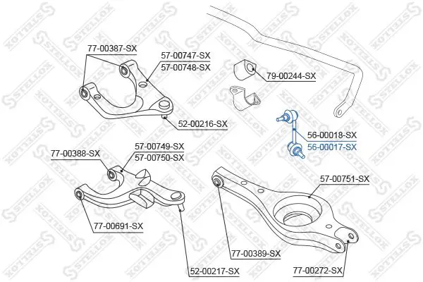 Handler.Part Rod/strut, stabiliser Stellox 5600017SX 1