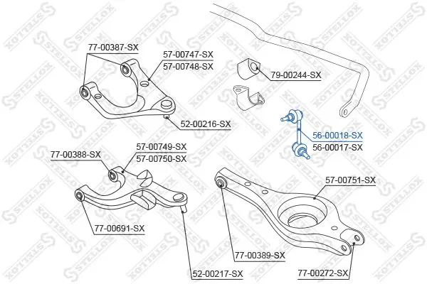 Handler.Part Rod/strut, stabiliser Stellox 5600018SX 1