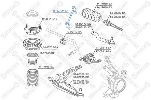 Handler.Part Rod/strut, stabiliser Stellox 5600100SX 2