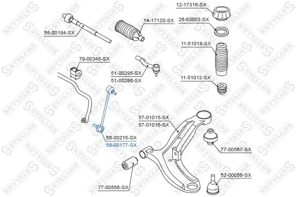 Handler.Part Rod/strut, stabiliser Stellox 5600177SX 1