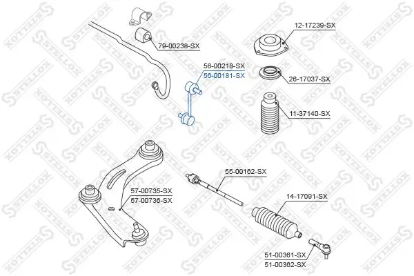 Handler.Part Rod/strut, stabiliser Stellox 5600181SX 2