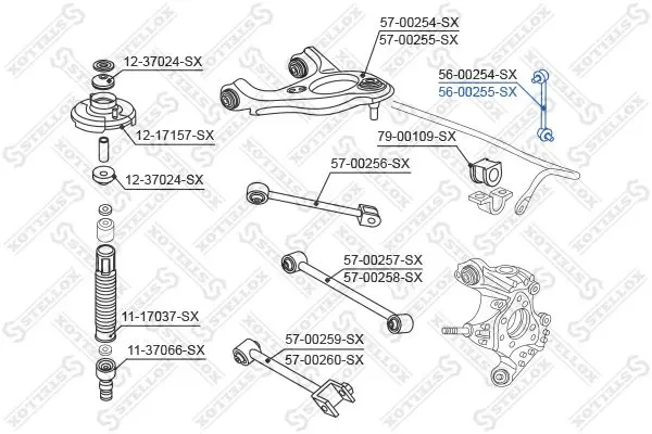 Handler.Part Rod/strut, stabiliser Stellox 5600255SX 1